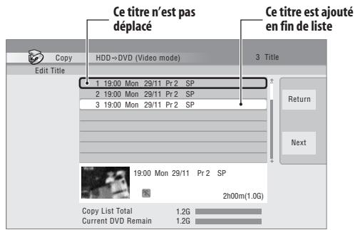 PIONEER DVR-630HS - Sélectionnez le titre à ajouter à la fin du premier, puis appuyez sur ENTER. - 1