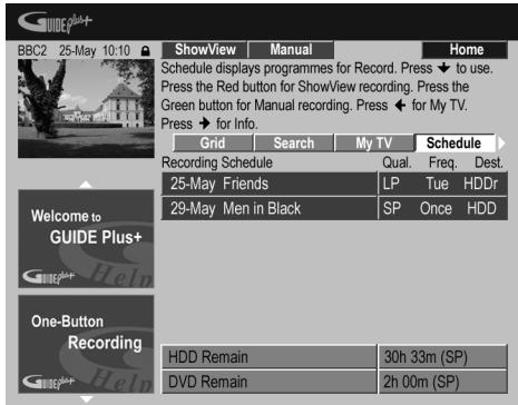 PIONEER DVR-630HS - Réglage du programmeur pour l'enregistrement manuel - 1