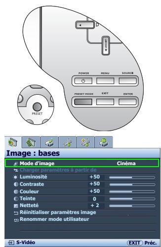 BENQ W500 - Utilisation des menus à l'écran - 1