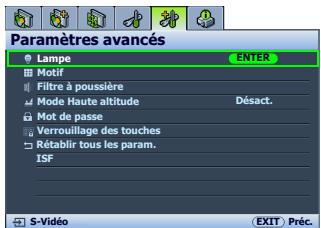 BENQ W500 - Réinitialiser le compteur de la lampe - 2