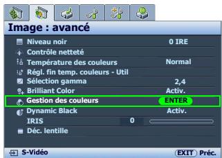 BENQ W500 - Gestion des couleurs - 1