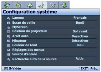 BENQ W500 - Utilisation des menus - 3