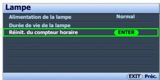 BENQ W500 - Réinitialiser le compteur de la lampe - 3