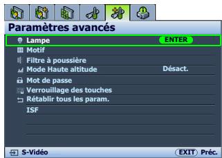 BENQ W500 - -Régler alimentation de la lampe en silencieux - 1