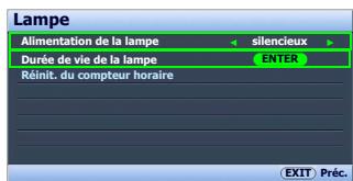 BENQ W500 - -Régler alimentation de la lampe en silencieux - 2