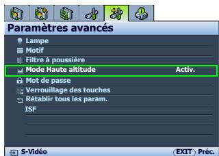 BENQ W500 - Fonctionnement en altitude - 1