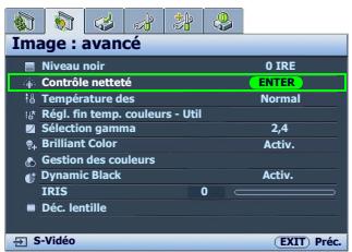 BENQ W500 - Contrôle de la netteté de l'image - 1