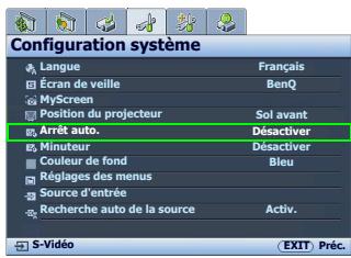 BENQ W500 - -Régler alimentation de la lampe en silencieux - 4