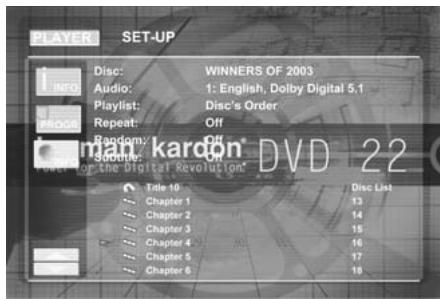 HARMAN KARDON DVD 22 - Menu lecteur (player) - 1