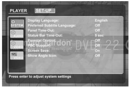HARMAN KARDON DVD 22 - Fonctions de base du menu OSD - 1