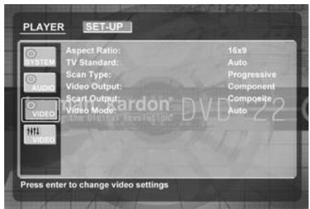 HARMAN KARDON DVD 22 - Réglages vidéo - 1