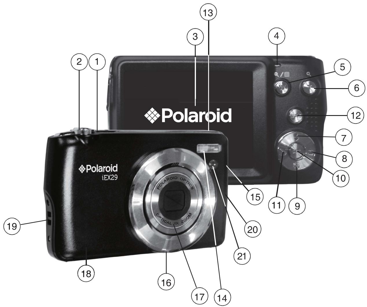 POLAROID iEX29 - Parties de l'appareil - 1