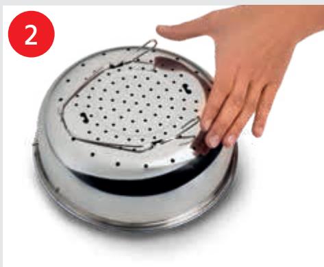 MOULINEX YY5479 - Como colocar ocesto de cozedura a vapor? - 2