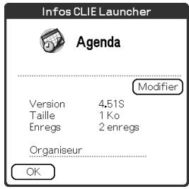 SONY PEG-TG50 - Affichage des informations au sujet des applications - 1