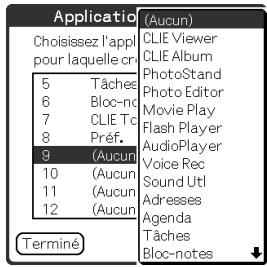 SONY PEG-TG50 - Frappez un numéro d'application favorite (raccourci) à attribuer à une application. - 1