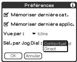 SONY PEG-TG50 - Modification des préférences relatives au fonctionnement du navigateur jog dial™ dans l'écran de démarrage - 3