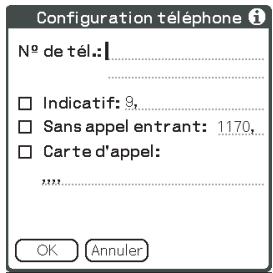 SONY PEG-TG50 - Frappez le champ entrer n° de tel. au-dessous du nom du modem. - 1
