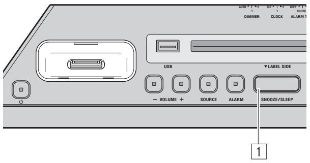 Auto 1 / 2 1 1 SOURC DIMMER CLOCK ALARM 1 USB ▼LABEL SIDE - VOLUME + SOURCE ALARM SNOOZE/SLEEP 1