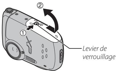 FUJIFILM XP10 - Ouvrez le couvercle du compartiment de la batterie. - 1