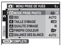FUJIFILM XP10 - Utilisation du menu prise de vue - 2