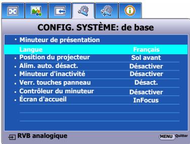 INFOCUS X17 - Utilisation des menus - 3