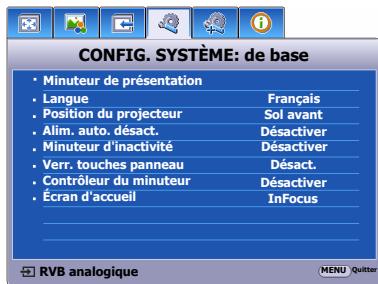 INFOCUS X17 - Utilisation des menus - 4