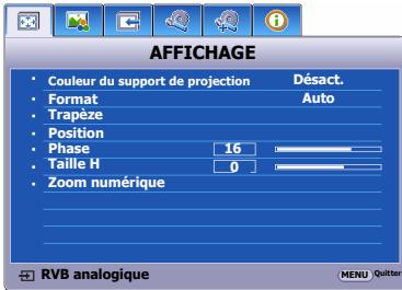 INFOCUS X17 - Utilisation des menus - 2