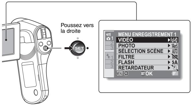 SANYO CG100 - Déplacez le bouton de réglage SET vers la droite. - 1