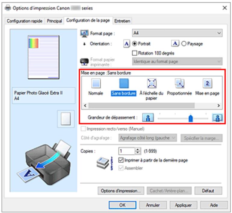 CANON G550 - Définition d'une impression sans bordure - 1