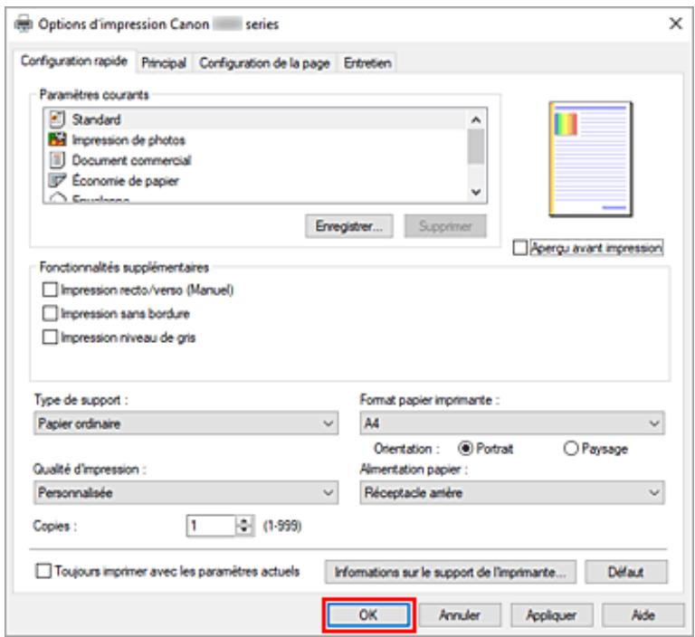 CANON G550 - Cliquez sur OK. - 1