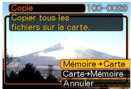 CASIO EX-Z750 - Copier tous les fichiers de la mémoire flash sur une carte mémoire - 1