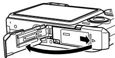 CASIO EX-Z750 - Insérer une carte mémoire dans l'appareil photo - 1