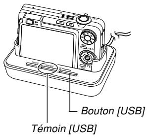 CASIO EX-Z750 - Appuyez sur le bouton [USB] de la station USB. - 1
