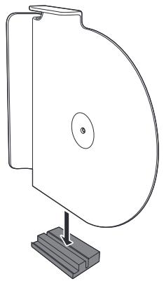 DENON DP-400 - Positionner le couvercle anti-poussière comme indiqué dans la figure ci-dessous pour l'insérer dans la rainure du support du couvercle anti-poussière. - 1