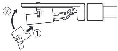 DENON DP-400 - Fixation d'une aiguille - 1