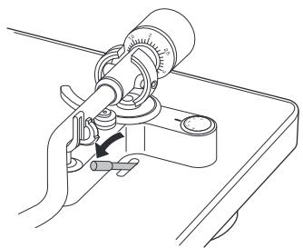 DENON DP-400 - Abaissez le levier de levage. - 1