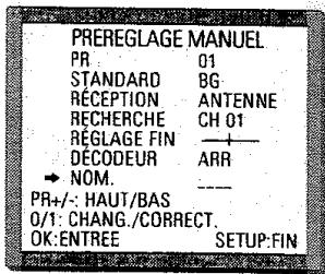 PROLINE DVCR 100 S - Noms des stations - 1