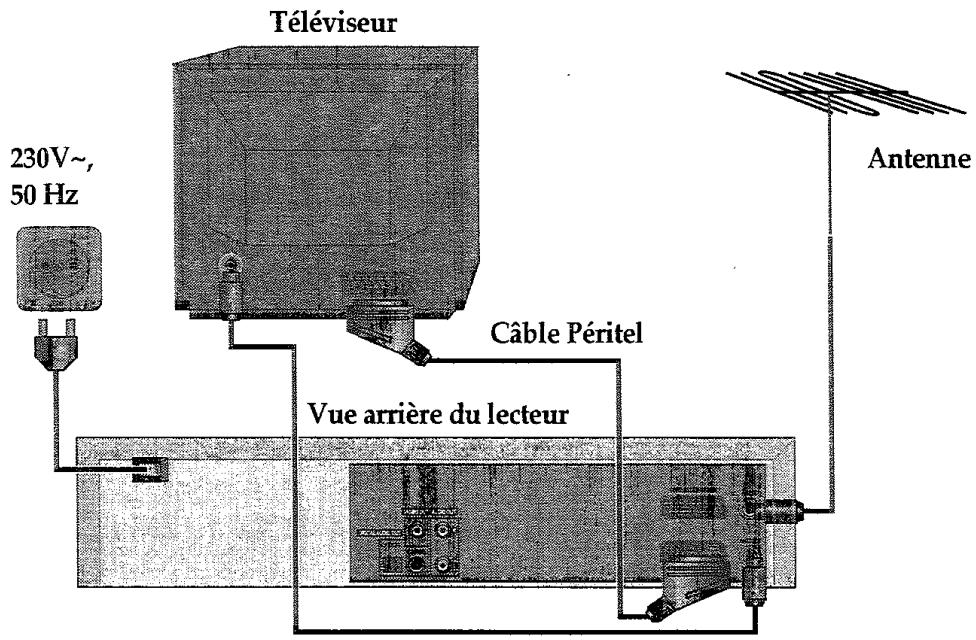 PROLINE DVCR 100 S - Deuxième option - raccordement du lecteur via un câble péritel - 1