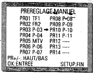 PROLINE DVCR 100 S - Noms des stations - 3