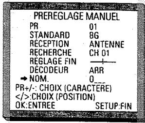 PROLINE DVCR 100 S - Noms des stations - 2