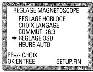 PROLINE DVCR 100 S - Activation et désactivation de la fonction OSD - 2