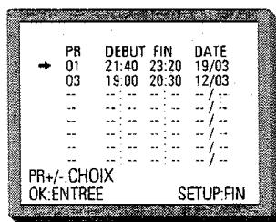PROLINE DVCR 100 S - Révision de la programmation - modification et effacement - 1