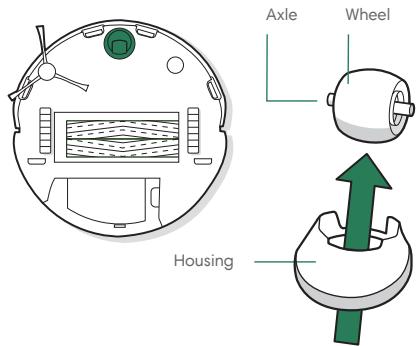 IROBOT J9+ - Cleaning the front caster wheel - 1
