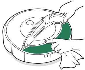 IROBOT J9+ - Cleaning the charging contacts, sensors, Camera window and pad shelf - 5