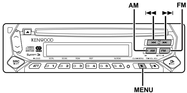KENWOOD KDC-4021 - A propos du menu - 1