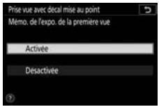 NIKON Z 61I - Activez ou désactivez la mémorisation de l'exposition de la première vue. - 2