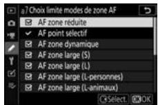 NIKON Z 61I - A7 : choix limite modes de zone AF - 1