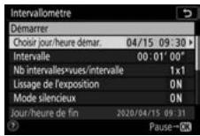 NIKON Z 61I - Paramétrez les réglages de l'intervallomètre. - 1