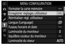 NIKON Z 61I - Mettez en surbrillance [enregistrer règles utiliser] dans le menu configuration. - 1