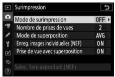 NIKON Z 61I - Choisissez une option pour [mode de surimpression] - 1